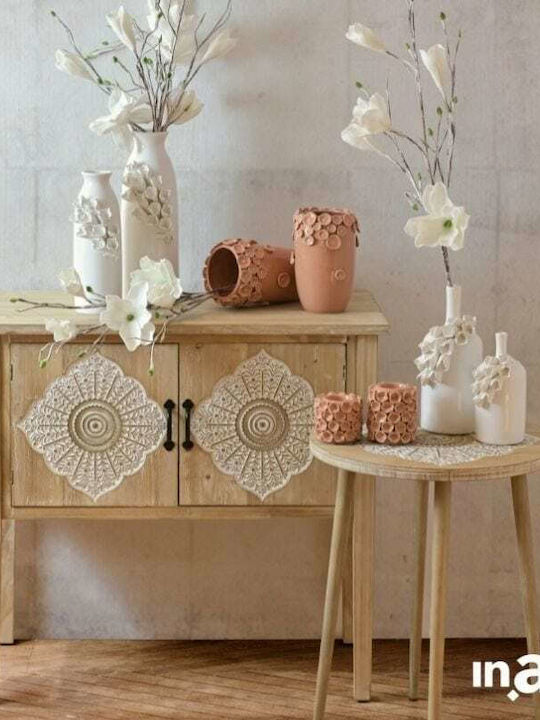 Inart Suport pentru lumânare Pentru suporturi de lumânări Ceramică Coral 9x9x8buc 1buc