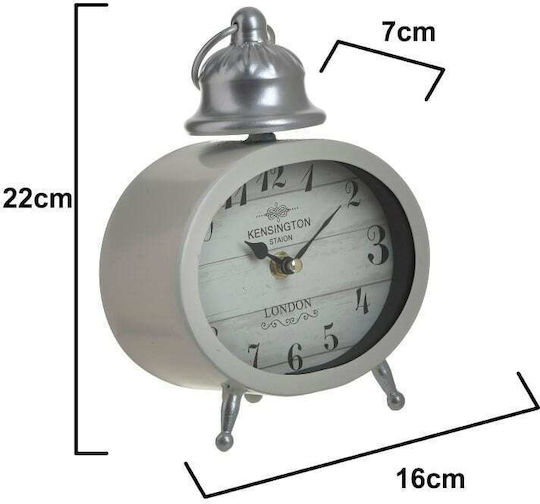 Inart Inart Tischuhr mit Zeigern Metallisch Creme-Silber 3-20-977-0305