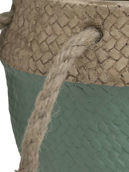 Inart Planter Übertopf Beton Grün 15x15x13εκ.