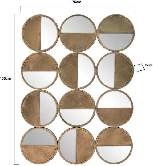 Inart 3-95-153-0013 Καθρέπτης Χρυσός 100x75cm Inart 3-95-153-0013 Καθρέπτης Χρυσός 100x75cm