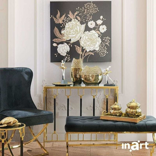 Inart Ceramic Vase Gold Φ17xH22cm
