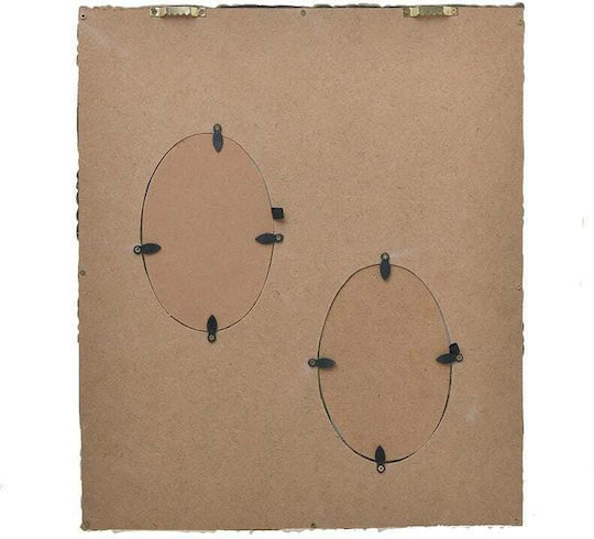 Inart Wall-Mounted Multi Picture Frame with Gold Polyresin Frame Gold-Beige