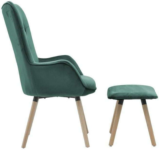 Bergère with Footstool 70x68x105cm Green