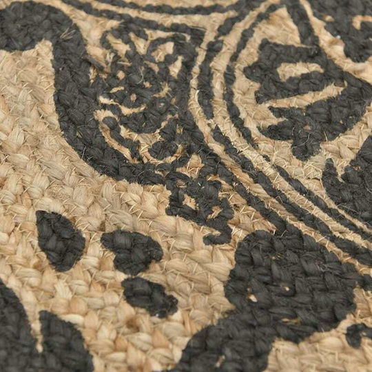 Inart Rug Round Summer from Jute Natural Beige / Black