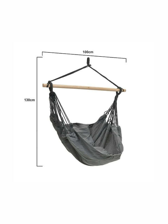 Inart Hammock Chair Γκρι 130x100cm