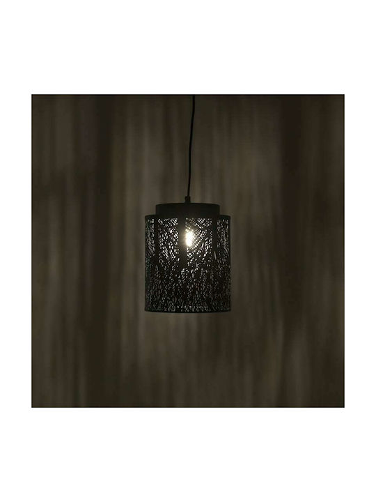 Inart Pendant Light Black with Socket E27 25.5cm