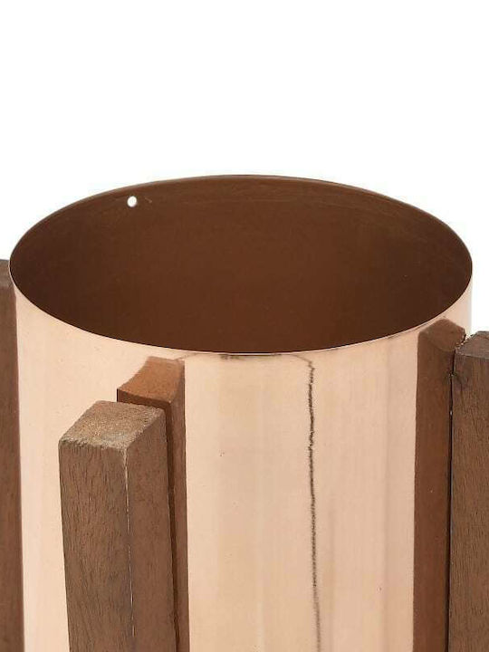 Inart Übertopf Metall Gold mit Gestell 23x23x35.5εκ.