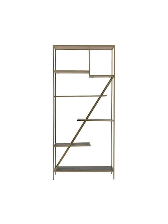 Bibliotecă Auriu / Negru 83x33x180 cm