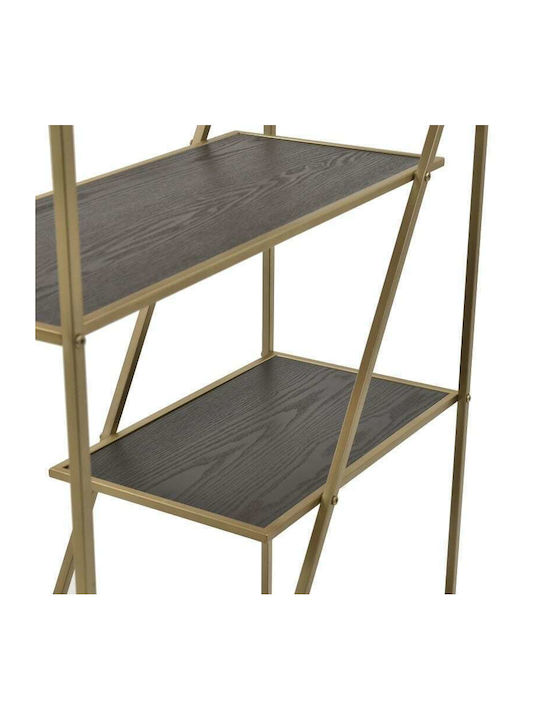 Bibliotecă Auriu / Negru 83x33x180 cm