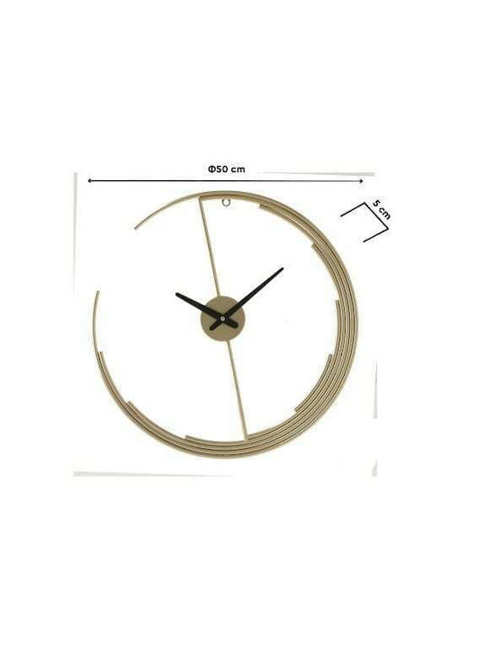 Inart Wall Clock Metallic Gold Ø50cm