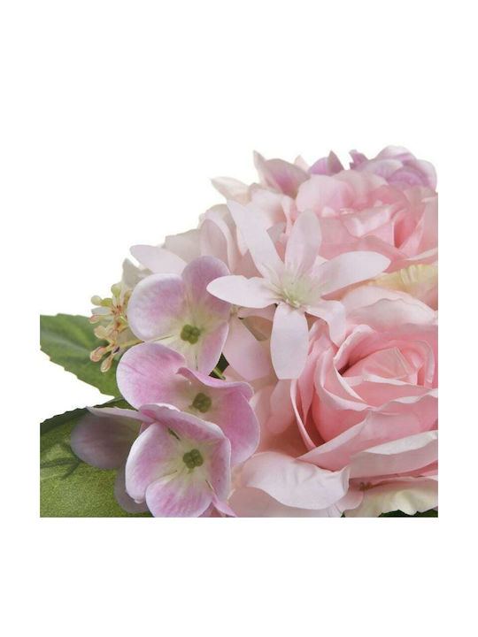 Inart Bouquet of Artificial Flowers White / Pink 28cm 1pcs