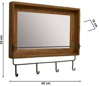 Inart 3-95-727-0004 Καθρέπτης Ορθογώνιος Καφέ 53x60cm Inart 3-95-727-0004 Καθρέπτης Ορθογώνιος Καφέ 53x60cm