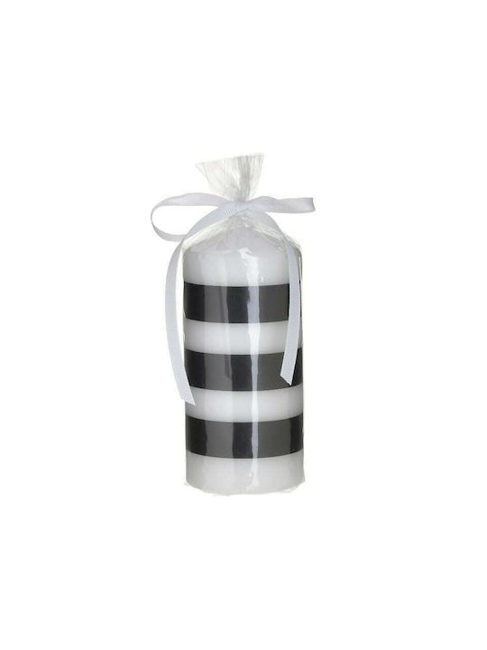 Inart Decorative Candle White/Black 6x13cm 1pcs