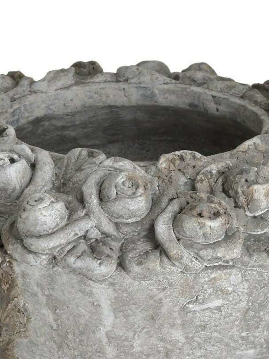 Inart Διακοσμητικό Μπωλ Τσιμεντένιο Ασημί 26x26x16cm
