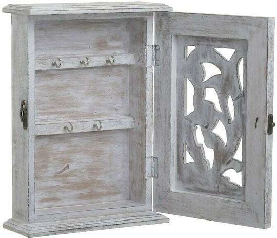 Inart Ξύλινη Αντικέ Λευκή / Natural 6 θέσεων 22x8x31cm Inart Ξύλινη Αντικέ Λευκή / Natural 6 θέσεων 22x8x31cm