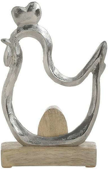 Inart Easter Chicken Metallic Silver 22x22x5cm