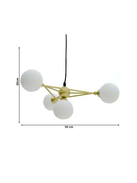 Inart Pendant Chandelier 4xE27 Gold