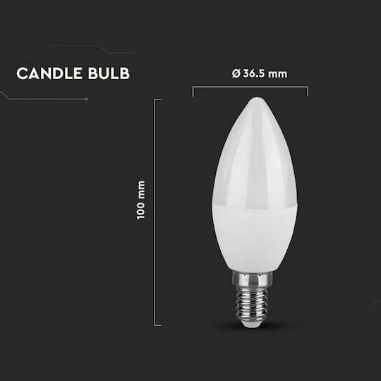 V-TAC Vt-1855 LED Bulb 4.5W 100mm for Socket E14 and Shape C35 Warm White 470lm