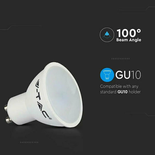 V-TAC Vt-1975 LED Bulb 4.5W 80mm for Socket GU10 and Shape MR16 Cool White 400lm