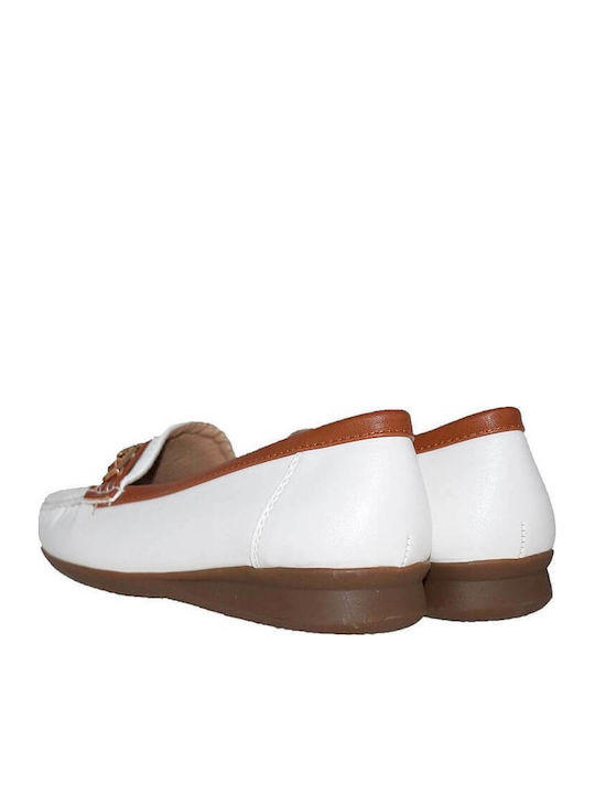 Women's Leather Loafers White
