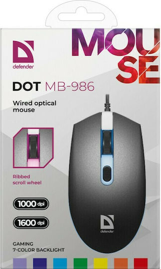 Defender Dot MB-986 RGB Gaming Ποντίκι Μαύρο
