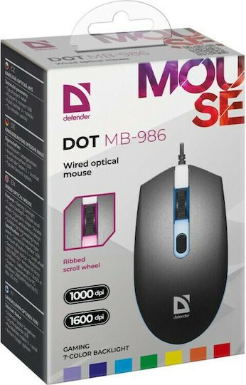 Defender Dot MB-986 RGB Gaming Ποντίκι Μαύρο