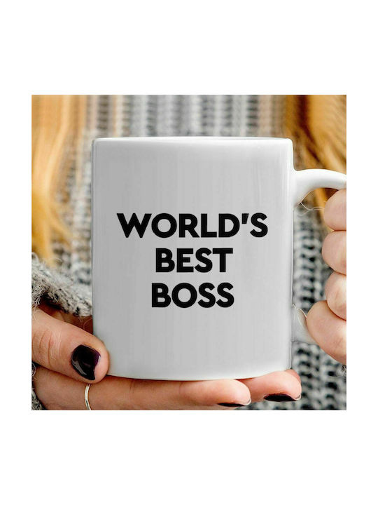 Koupakoupa World's Best Boss Κούπα Κεραμική Λευκή 330ml