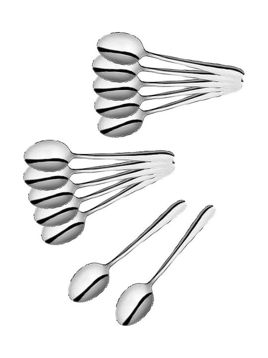 Spoon Set Coffee / Tea Metallic Silver 5592 12pcs