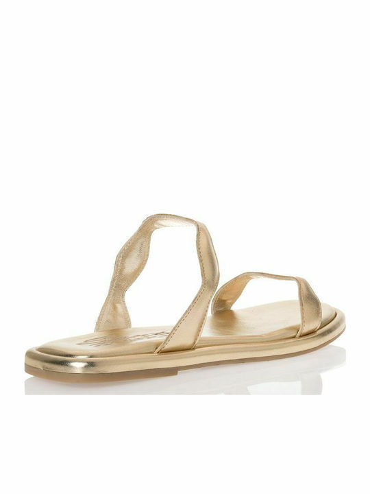 Women's Flat Sandals in Gold Color