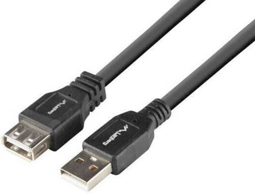 Lanberg USB 2.0 Cable USB-A male - USB-A female Μαύρο 1.8m (CA-USBE-15CU-0018-BK)