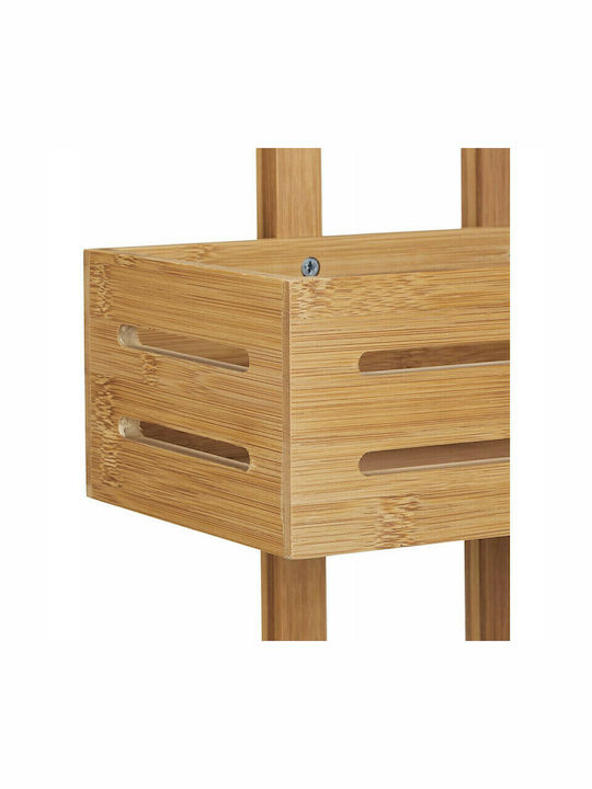 Relaxdays Επιτοίχια Ραφιέρα Μπάνιου Bamboo με 3 Ράφια 65x28x15.5cm