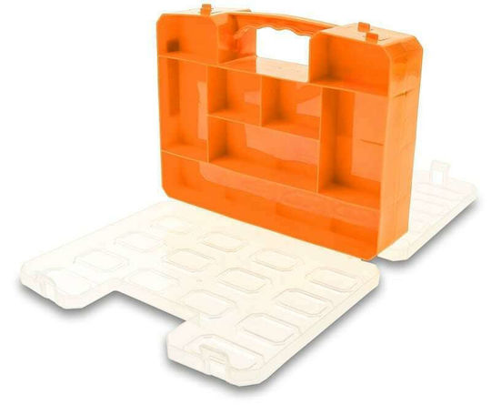 Dual Side Tool Compartment Organiser 22 Slot Orange 26x20x6.3cm