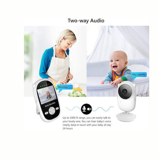 Wireless Baby Monitor with Camera & Screen 2.4" , Two-way Communication & Lullabies