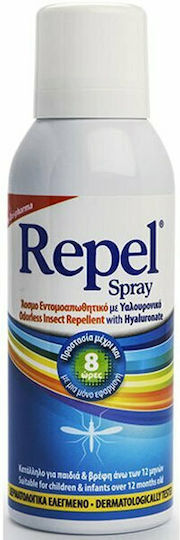 UNI-PHARMA Repel Άοσμη Εντομοαπωθητική Λοσιόν σε Spray με Υαλουρονικό με Ισχυρή Δράση Κατάλληλη για Παιδιά 50ml