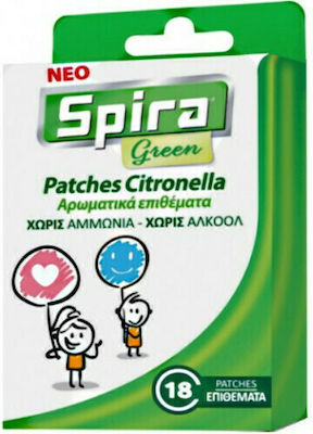 Spira Repelente pentru insecte Autocolante Citronela verde Potrivite pentru copii 18buc