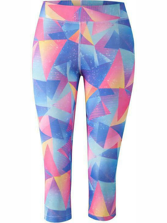 Set Women's Capri Training Leggings High Waisted Ciel/Pink