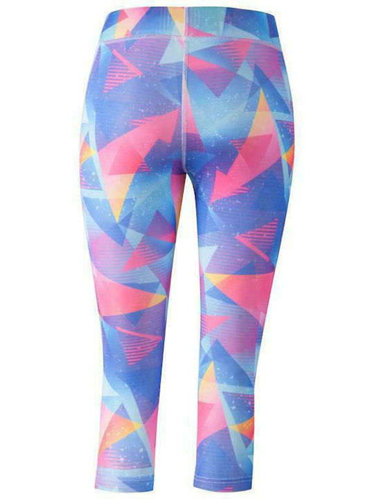 Set Women's Capri Training Leggings High Waisted Ciel/Pink