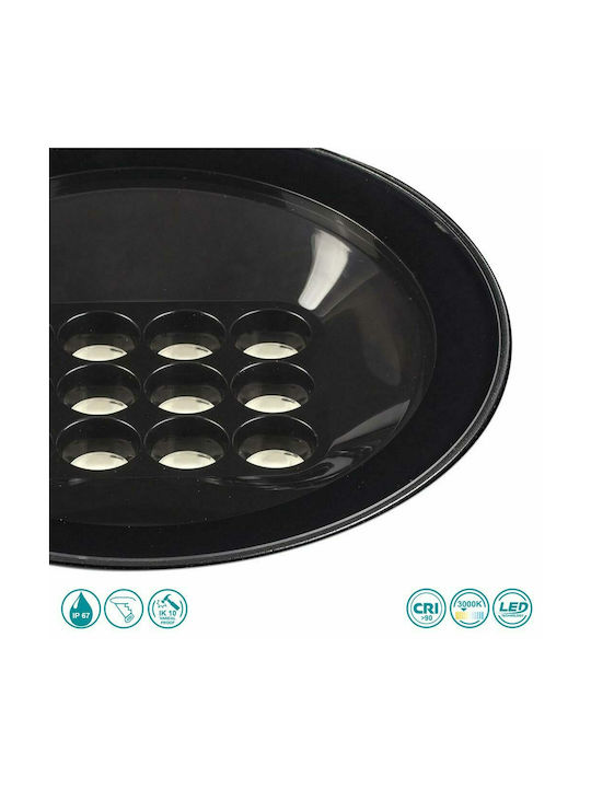 Faro Barcelona Outdoor Floor Lamp LED Spot 25W with Warm White Light IP67 Black