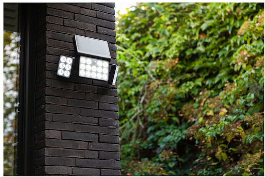Lutec Tuda Wall Mounted Solar Light 7.4W 1500lm Warm to Cool White with Motion Sensor IP44 20.9cmx11.7cmx32.1cmcm