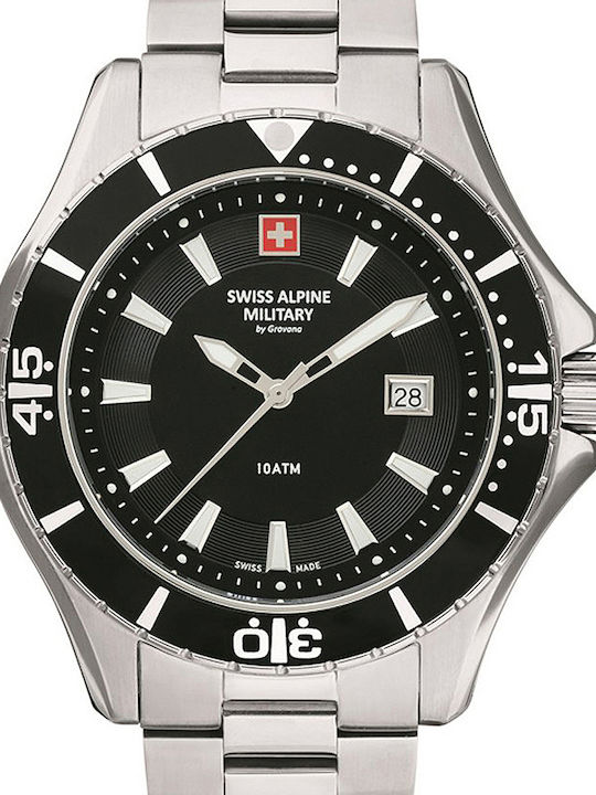 Swiss Alpine Military by Grovana Watch Battery with Metal Bracelet Swiss Alpine Military by Grovana Watch Battery with Metal Bracelet