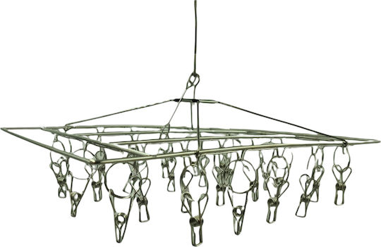 Clothes Hanger 26 Slots 41x30x30cm Silver