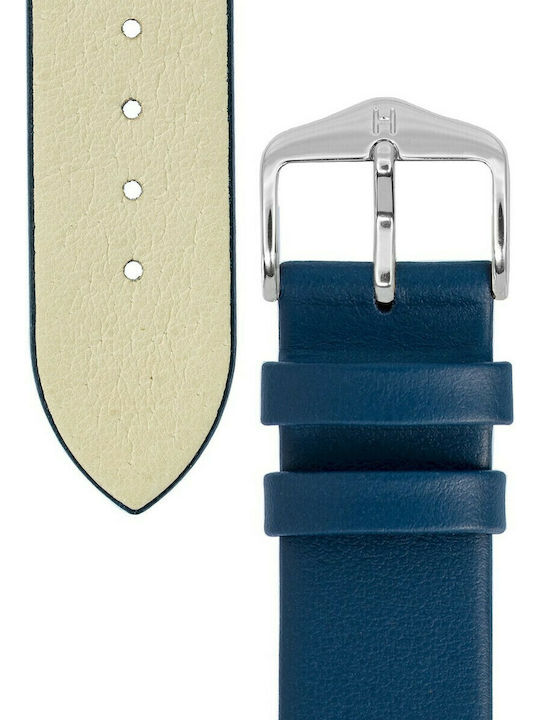 Hirsch Toronto Long Δερμάτινο Λουράκι Navy Μπλε 20mm
