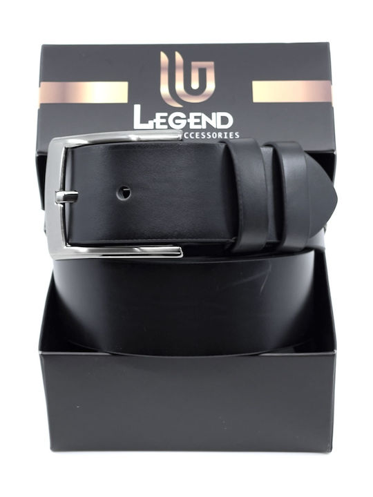 Wide Men's Belt from Artificial Leather Black