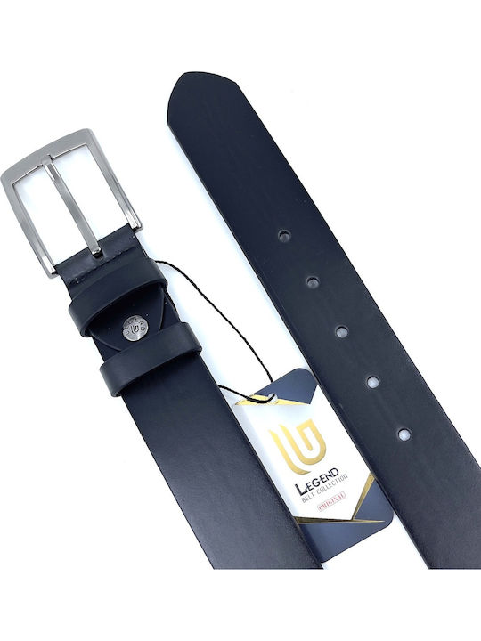 Wide Men's Belt from Artificial Leather Black