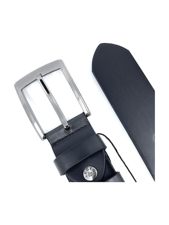 Wide Men's Belt from Artificial Leather Black