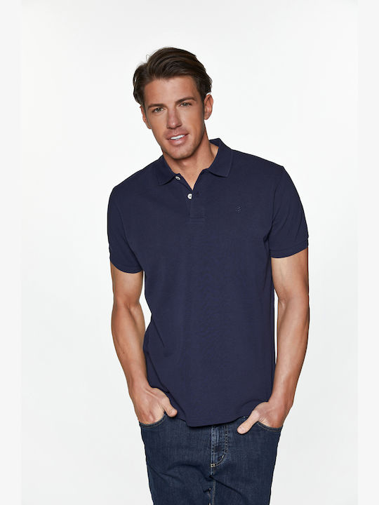 Snta Polo Pique with Short Sleeve Basic S Logo - Dark Blue