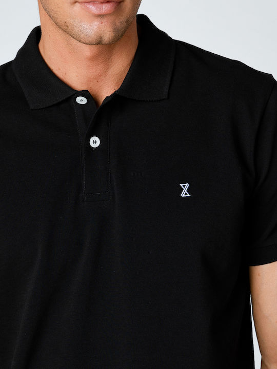 Snta Polo Pique mit kurzen Ärmeln Basic Logo - Schwarz