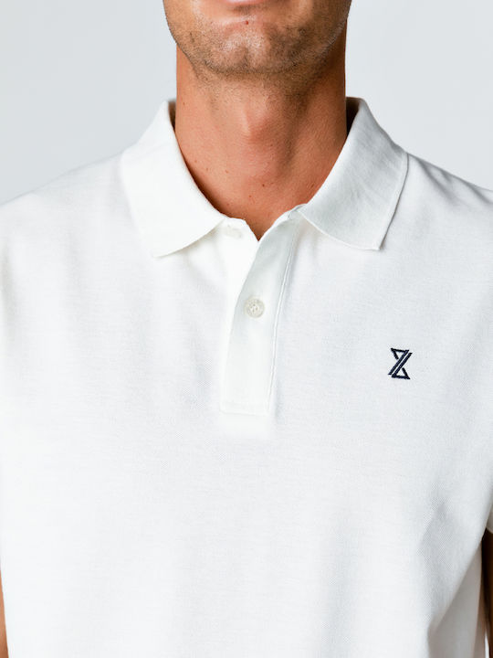 Snta Polo Pique with Short Sleeve Basic Logo - White