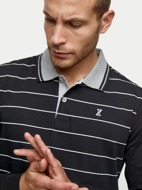 Snta Polo Striped with Long Sleeve - Striped Black