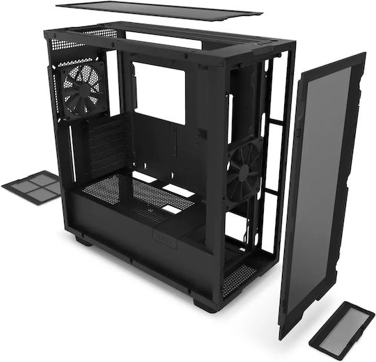 NZXT H7 Flow (2022) Gaming Midi Tower Κουτί Υπολογιστή με Πλαϊνό Παράθυρο Matte Black